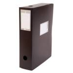 Короб архивный 80 мм пластик вырубная застежка ВА80/08BLCK 330х245 черный 816212