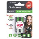 Аккумулятор НR06 AA GoPower 2 шт. 1800mAh BL2 NI-MH