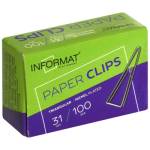 Скрепки 31 мм 100 шт INFORMAT SNT31-100K никел.  треуг.