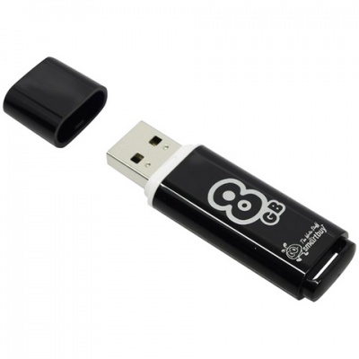 Флэш накопитель Smartbuy 8 Gb 2.0 Clossy черный