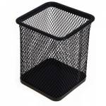 Стакан для карандашей металлический сетка квадрат черный 9111