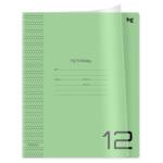Тетрадь 12 л. (косая частая) БиДжи UniTone. Green пластиковая обложка прозрачная Т5ск12_пл 08901 