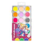 Краски акв. 18 цв. б/к п/к ErichKrause Safari Neon+Pastel+Pearl 61380
