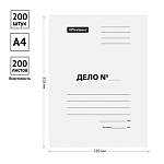Скоросшиватель "Дело", 320 гр. белый мелов. пробит.  257307