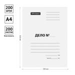 Скоросшиватель "Дело", 320 гр. белый мелов. пробит.  257307