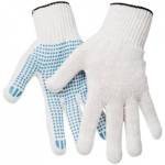 Перчатки х/б 10 класс с точечным ПВХ 5ти нитка белые 41-43гр Эконом  4.2