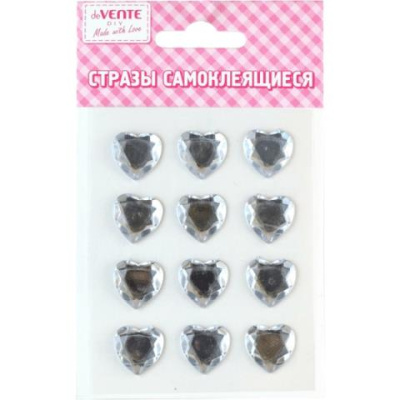 Стразы самоклеящиеся deVENTE 8004047 Heart белые 8*10,5см