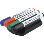 Набор маркеров д/доски 4 цв deVENTE 5040700 + магнитная губка