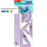 Набор чертежный большой Deli EH23 (лин.30 см, треуг. 2 шт., транспортир) ассорти