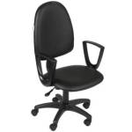 Кресло Бюрократ CH-1300N черный Престиж+ эко.кожа крестов. пластик CH-1300N/OR-16