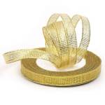 Лента декоративная парча глитер золото 12мм*22,5м 9860