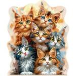 Деревянный пазл 158 дет. ФРЕЯ Любознательные котята PZLF-011 фигурн.