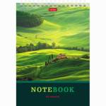 Блокнот А5 80 л. (спираль) Хатбер Зеленые долины твердая подложка 80Б5В1гр_29871