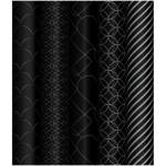 Упаковочная бумага 70х100 лист MESHU Pattern on black MS_53487