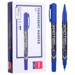 Маркер перман. Deli 0,5-1мм EU10430 Mate синий двустор. 412269