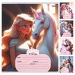 Тетрадь 18 л. (клетка) П-П Девочка и единорог-2 18-5583