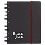 Блокнот А6 150 л. (спираль) BRAUBERG Black Jack 125388