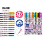 Набор гел ручек 12 цв. MEOW блестки аромат. М-5840-12