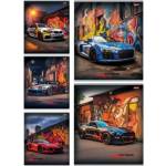 Тетрадь 48 л. (клетка) П-П Авто на фоне граффити-1 48-5747