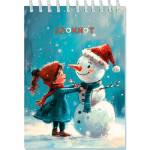 Блокнот А6 80 л. (спираль) Девочка и снеговик С4173-99