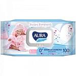 Салфетки Влажные Aura Ultra comfort 100шт. детские с алоэ без спирта клапан 76863