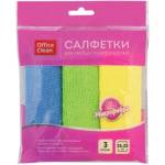 Салфетка OfficeClean 25х25 микрофибра 3 шт. ассорти 275757