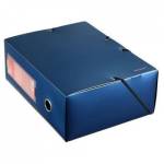 Короб архивный 120 мм пластик на резинке 311916-74 синий металлик