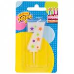 Свеча-цифра "7" Звезды 5 см 1502-4231