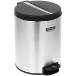 Ведро-контейнер для мусора OfficeClean 5 л. нерж. сталь крышка пласт. хром 329043