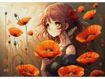 Мозаика алмазная 17х22 НД-0767 Девочка в маках