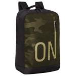 Рюкзак Grizzly RQL-413-1  /3 черный-хаки 28*42*12см 1 отд. 1 передн. 2 бок карм.