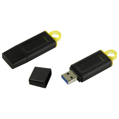 Флэш накопитель Kingston 128 Gb 3.2 DataTraveler Exodia черный/желт. DTX/128GB 