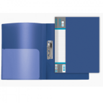 Папка с бок. зажимом и карманом deVente 3110707 синяя 