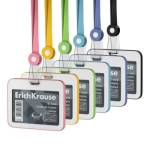 Бейдж EK 54х85 гориз. силикон.шнур книжка 62096 желтый