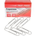Скрепки 50 мм 50 шт П-П гофр. никелир. СКР-3140