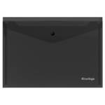 Папка - конверт А4 Berlingo No Secret на кнопке 200мкм прозр. черная 04107