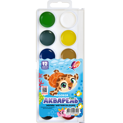 Краски акв. 12 цв. б/к п/к Луч ZOO 19С 1249-08