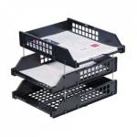 Лоток горизонтальный 3-х секц. (черный) СТАММ метал. стержни ЛТ112/63795