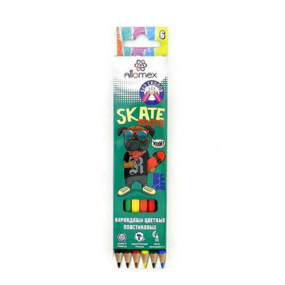 Карандаши цв. 6 цв. пластиковые Attomex 2М Be cool  5021610 2М 