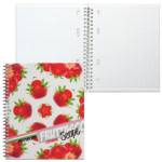 Тетрадь 100 л. (спираль) Хатбер Клубничка с карманом на обложке 100Ткм5В1сп_10808