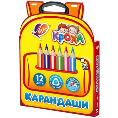 Карандаши цв. 12 цв. Луч Кроха толстые укороч. 2194-08