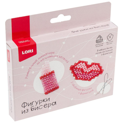 Фигурки из бисера Брелоки Помада, губы Бис-111