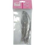 Перья декоративные deVente 8130414 Серебристые 15-20 см 4 шт.