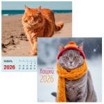 Календарь настенный перекидной 32х32 Кошки 2026 КПКС2609
