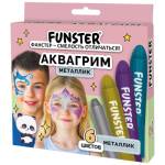 Аквагрим для лица и тела 6 цветов металлик FUNSTER 192574