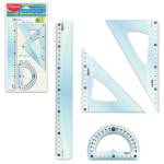 Набор чертежный большой Maped (линейка 30см, угольники 21см, транспортир 12см) 242767