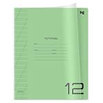 Тетрадь 12 л. (косая) БиДжи UniTone. Green пластик.прозрачная обложка Т5ск12_пл 08900