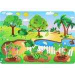 Игры малышам Рамка-вкладыш Фрукты и ягоды трехслойная П-9404