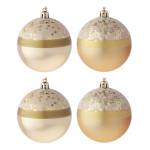 Набор шаров 4 шт. 23-22 золото пластик 8 см 372-383