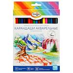 Карандаши цв. 18 цв. акварельные Гамма Классические с кистью 221118_03_03